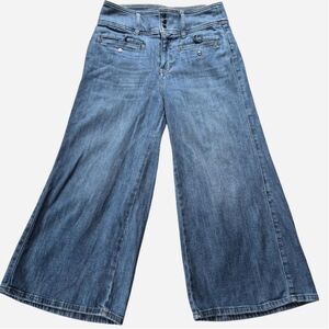 Pilcro (Anthropologie) Wide-Leg Cropped Trouser Jeans, Size 28, VGUC